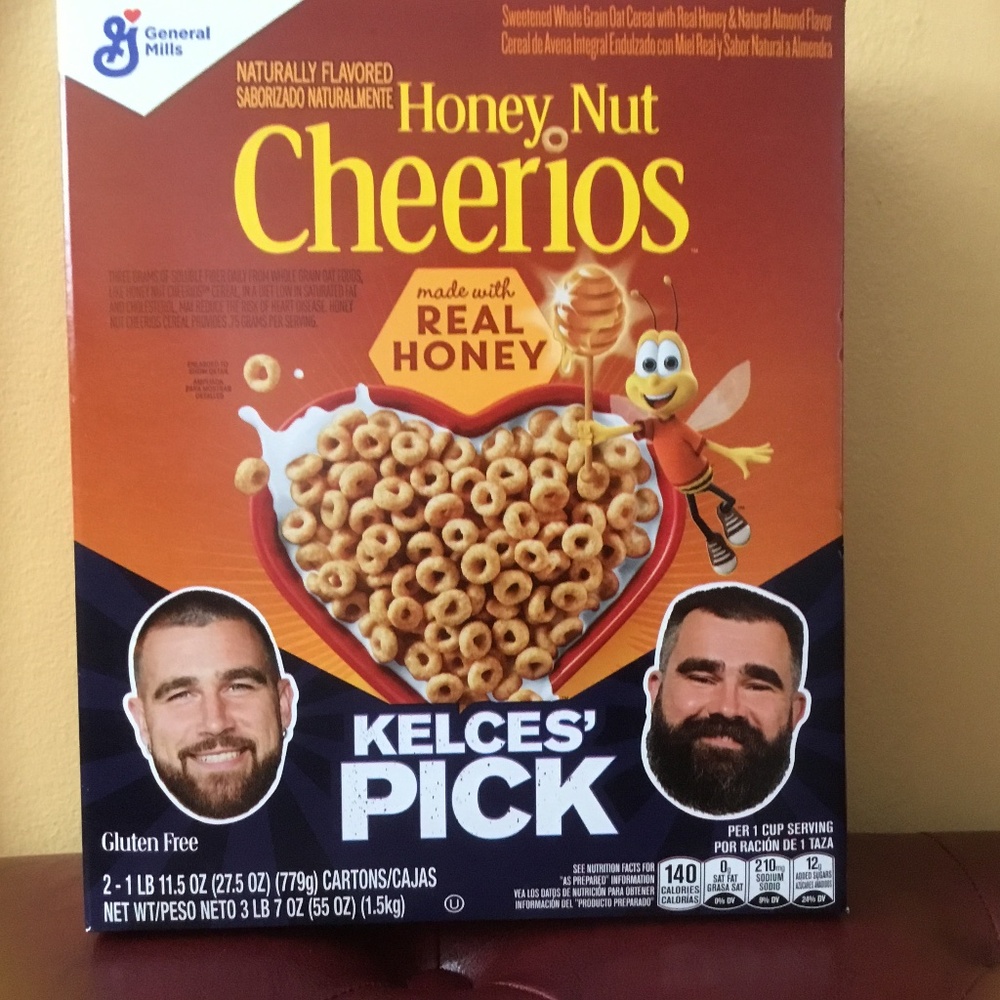 Travis Kelce & Jason Kelce EMPTY BOX Honey Nut Cheerios
